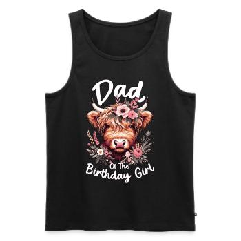 Papa de la fille d’anniversaire - Débardeur bio Premium Homme - noir - Devant - AI Model Male 178 light (178cm)
