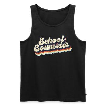 School Counselor Retro Vintage - Männer Premium Bio Tank Top - Schwarz - Vorne - Michal (187cm)