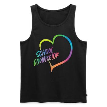 Conseiller d’école Coeur Aquarelle - Débardeur bio Premium Homme - noir - Devant - Michal (187cm)