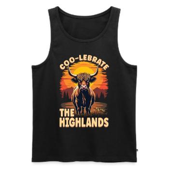 Schottisches Hochlandrind Highland Cow Hochlandkuh - Männer Premium Bio Tank Top - Schwarz - Vorne - AI Model Male 178 light (178cm)