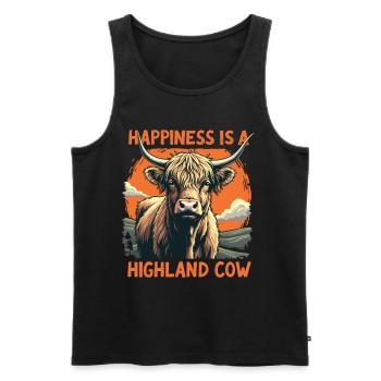 Schottisches Hochlandrind Highland Cow Hochlandkuh - Männer Premium Bio Tank Top - Schwarz - Vorne - AI Model Male 178 light (178cm)