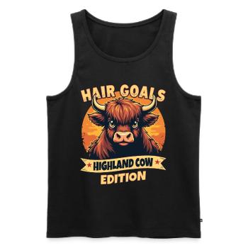 Schottisches Hochlandrind Highland Cow Hochlandkuh - Männer Premium Bio Tank Top - Schwarz - Vorne - AI Model Male 178 light (178cm)