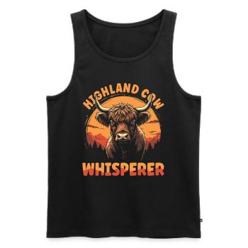 Schottisches Hochlandrind Highland Cow Hochlandkuh - Männer Premium Bio Tank Top - Schwarz - Vorne - AI Model Male 178 light (178cm)