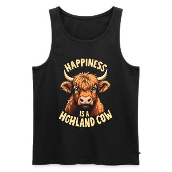 Schottisches Hochlandrind Highland Cow Hochlandkuh - Männer Premium Bio Tank Top - Schwarz - Vorne - AI Model Male 178 light (178cm)