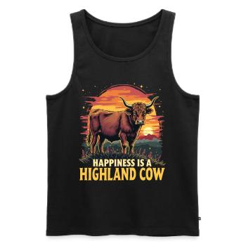 Schottisches Hochlandrind Highland Cow Hochlandkuh - Männer Premium Bio Tank Top - Schwarz - Vorne - AI Model Male 178 light (178cm)