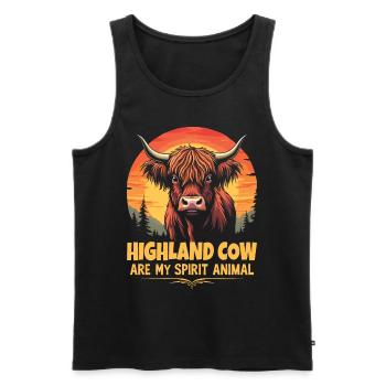 Schottisches Hochlandrind Highland Cow Hochlandkuh - Männer Premium Bio Tank Top - Schwarz - Vorne - AI Model Male 178 light (178cm)