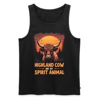 Schottisches Hochlandrind Highland Cow Hochlandkuh - Männer Premium Bio Tank Top - Schwarz - Vorne - AI Model Male 178 light (178cm)
