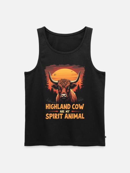 Scottish Highland Cattle Highland Cow Highland Cow - Men's Premium Organic Tank Top - black