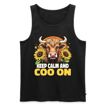 Schottisches Hochlandrind Highland Cow Hochlandkuh - Männer Premium Bio Tank Top - Schwarz - Vorne - AI Model Male 178 light (178cm)