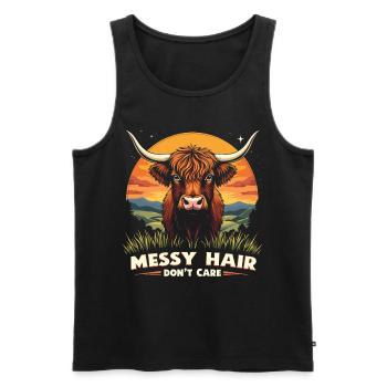 Schottisches Hochlandrind Highland Cow Hochlandkuh - Männer Premium Bio Tank Top - Schwarz - Vorne - AI Model Male 178 light (178cm)