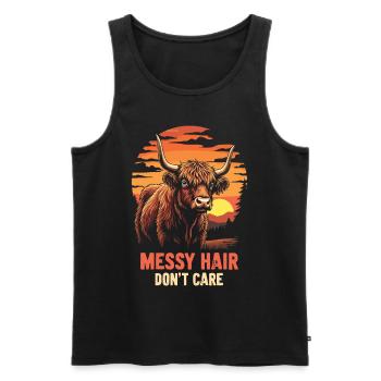 Schottisches Hochlandrind Highland Cow Hochlandkuh - Männer Premium Bio Tank Top - Schwarz - Vorne - AI Model Male 178 light (178cm)