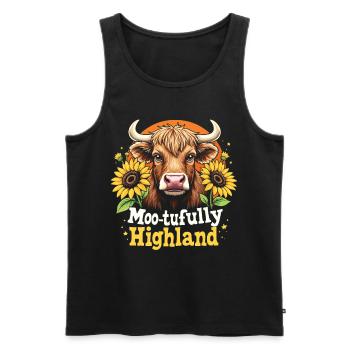 Schottisches Hochlandrind Highland Cow Hochlandkuh - Männer Premium Bio Tank Top - Schwarz - Vorne - AI Model Male 178 light (178cm)