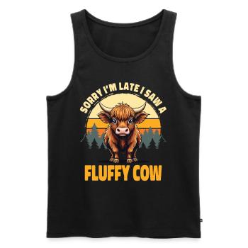 Schottisches Hochlandrind Highland Cow Hochlandkuh - Männer Premium Bio Tank Top - Schwarz - Vorne - AI Model Male 178 light (178cm)