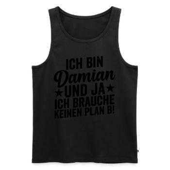 Vorname Damian - Männer Premium Bio Tank Top - Schwarz - Vorne - Michal (187cm)