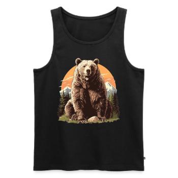 Bear Bären Bär - Männer Premium Bio Tank Top - Schwarz - Vorne - Michal (187cm)