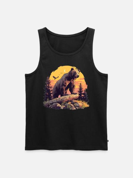 Bear Bären Bär - Männer Premium Bio Tank Top - Schwarz