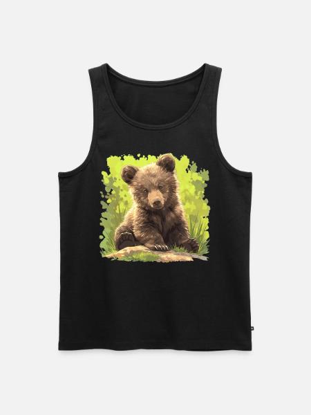 Bear Bären Bär - Männer Premium Bio Tank Top - Schwarz