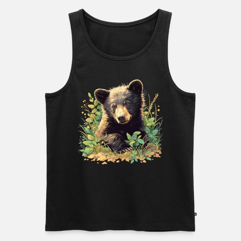 Bear Bären Bär - Männer Premium Bio Tank Top - Schwarz