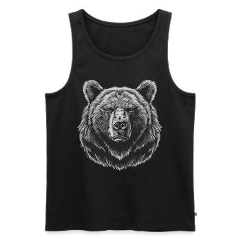 Bear Bären Bär - Männer Premium Bio Tank Top - Schwarz - Vorne - Michal (187cm)