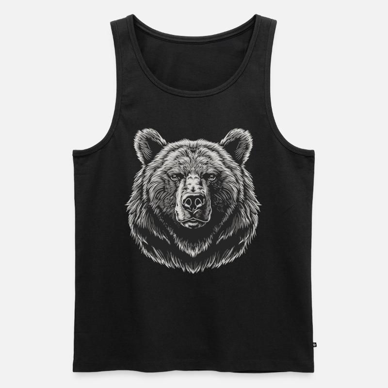 Bear Bären Bär - Männer Premium Bio Tank Top - Schwarz
