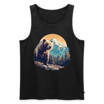Bear Bären Bär - Männer Premium Bio Tank Top - Schwarz - Vorne - Michal (187cm)