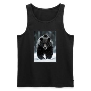 Bear Bären Bär - Männer Premium Bio Tank Top - Schwarz - Vorne - Michal (187cm)