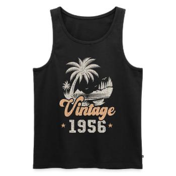 Birthday 1956 Palm Trees - Men's Premium Organic Tank Top - black - Front - AI Model Male 178 light (178cm)
