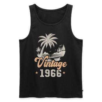 Birthday 1966 Palm Trees - Men's Premium Organic Tank Top - black - Front - AI Model Male 178 light (178cm)
