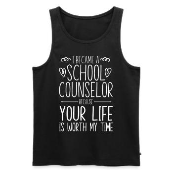 School Counselor I Became A School - Men's Premium Organic Tank Top - black - Front - Michal (187cm)