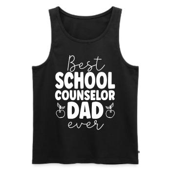 Conseiller scolaire Papa Meilleure école - Débardeur bio Premium Homme - noir - Devant - Michal (187cm)