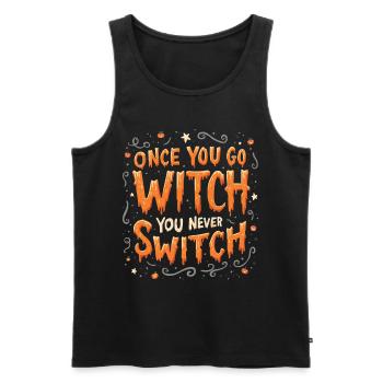 Halloween Hexen Kostüm Hexe Hexenbesen - Männer Premium Bio Tank Top - Schwarz - Vorne - Michal (187cm)