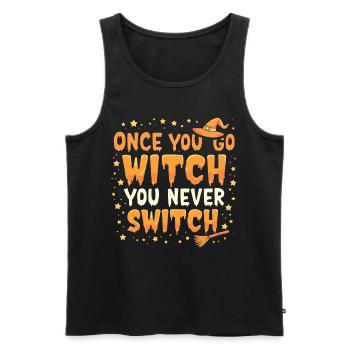 Halloween Hexen Kostüm Hexe Hexenbesen - Männer Premium Bio Tank Top - Schwarz - Vorne - Michal (187cm)