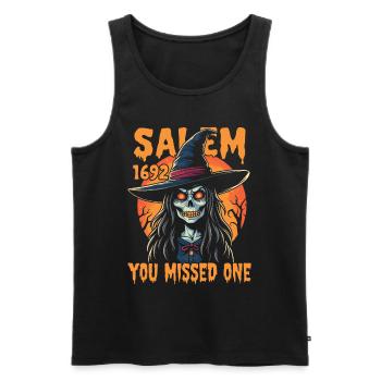 Halloween Hexen Kostüm Hexe Hexenbesen - Männer Premium Bio Tank Top - Schwarz - Vorne - Michal (187cm)