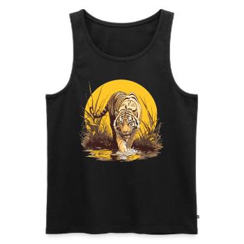 Tigre du Bengale Roi Tigre - Débardeur bio Premium Homme - noir - Devant - AI Model Male 178 light (178cm)