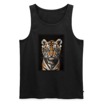 Tigre du Bengale Roi Tigre - Débardeur bio Premium Homme - noir - Devant - AI Model Male 178 light (178cm)