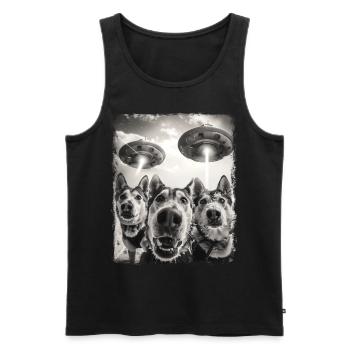 Mushing Sled Dog Sledding UFO Alien Extraterrestri - Männer Premium Bio Tank Top - Schwarz - Vorne - AI Model Male 178 light (178cm)