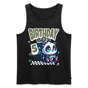 5ème anniversaire Enfants Anniversaire Gaming Panda - Débardeur bio Premium Homme - noir - Devant - Michal (187cm)