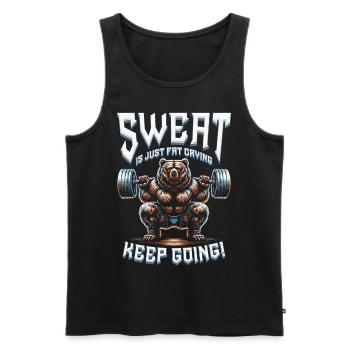 Beintraining Bodybuilder Sweat Is Just fat Crying - Männer Premium Bio Tank Top - Schwarz - Vorne - Michal (187cm)