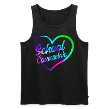 Conseiller d’école Coeur Aquarelle - Débardeur bio Premium Homme - noir - Devant - Michal (187cm)