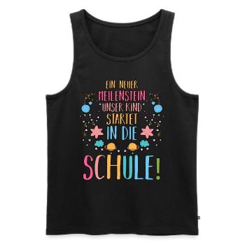 Parents : École, Enfant, École primaire, Première année, Inscription - Débardeur bio Premium Homme - noir - Devant - Michal (187cm)