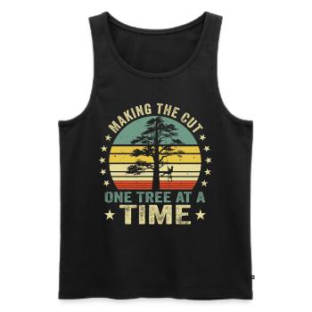 Arborist Baumpfleger Baumkletterer Baumklettern - Männer Premium Bio Tank Top - Schwarz - Vorne - AI Model Male 178 light (178cm)