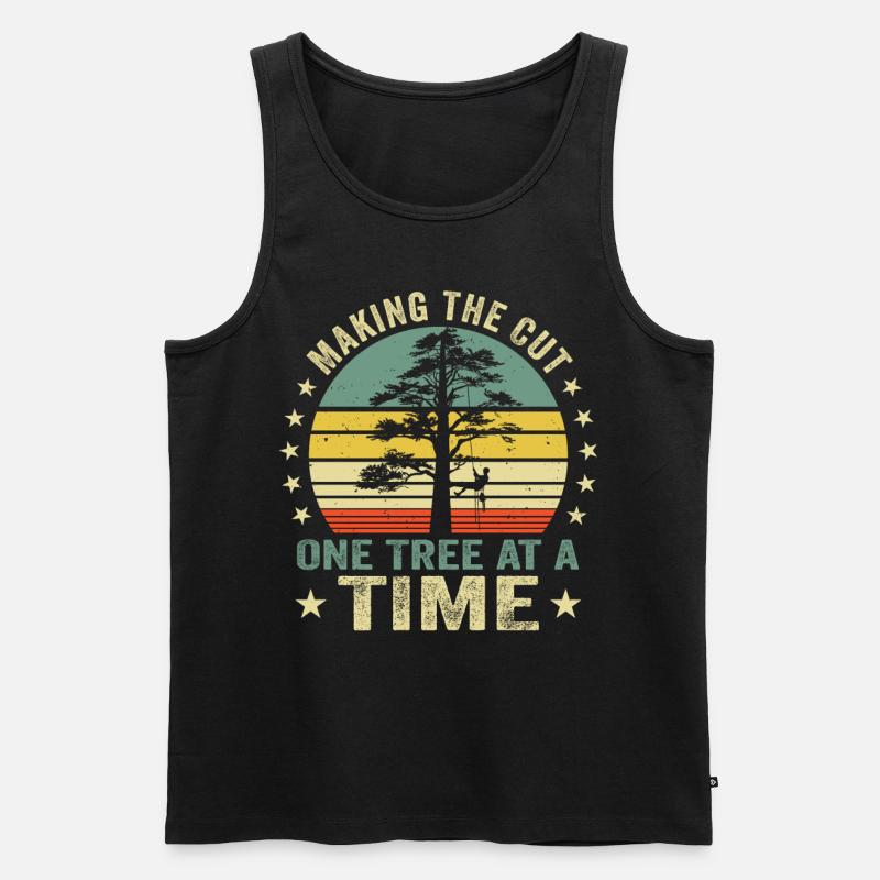 Arborist Baumpfleger Baumkletterer Baumklettern - Männer Premium Bio Tank Top - Schwarz