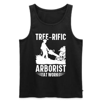 Arborist Baumpfleger Baumkletterer Baumklettern - Männer Premium Bio Tank Top - Schwarz - Vorne - Michal (187cm)