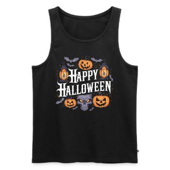Halloween Squelette Effrayant Effrayant Horreur Fête - Débardeur bio Premium Homme - noir - Devant - Michal (187cm)