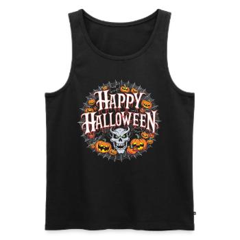 Halloween Squelette Effrayant Effrayant Horreur Fête - Débardeur bio Premium Homme - noir - Devant - Michal (187cm)