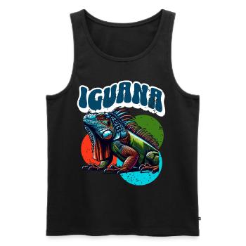 Leguan - Männer Premium Bio Tank Top - Schwarz - Vorne - AI Model Male 178 light (178cm)