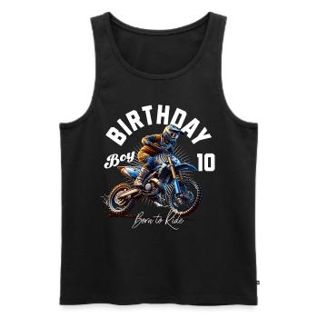 10e anniversaire de motocross - Débardeur bio Premium Homme - noir - Devant - Michal (187cm)