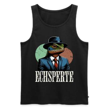 Echsperte Experte - Männer Premium Bio Tank Top - Schwarz - Vorne - AI Model Male 178 light (178cm)