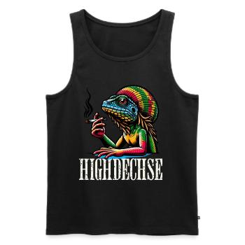 Weed Kiffen Highdechse - Männer Premium Bio Tank Top - Schwarz - Vorne - Michal (187cm)