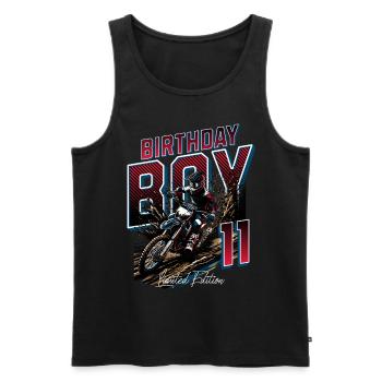 11e anniversaire de motocross - Débardeur bio Premium Homme - noir - Devant - AI Model Male 178 light (178cm)